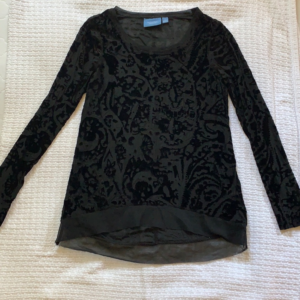 Vera Wang black printed top